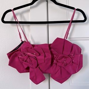 SHEIN Cropped Flower Corset Tank